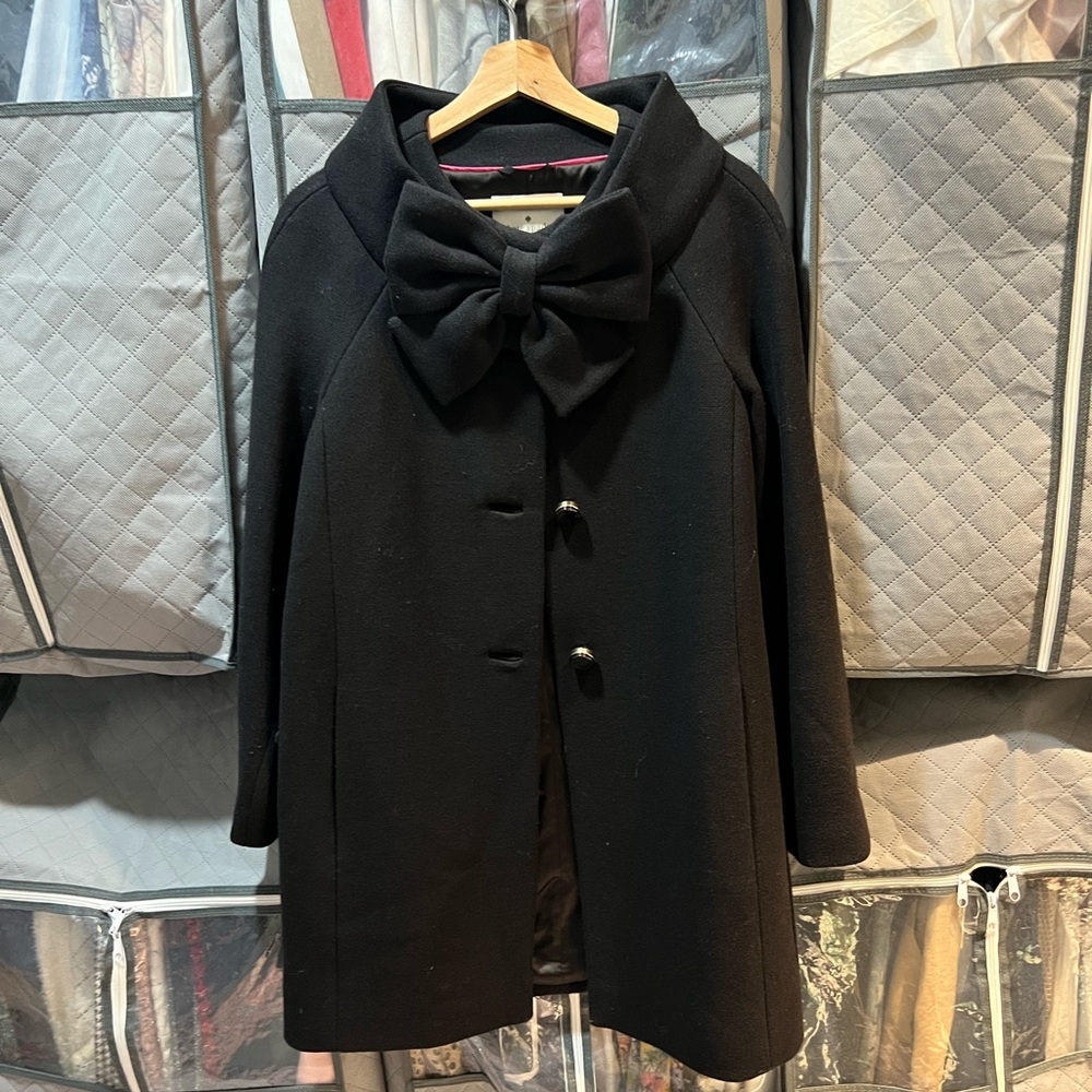 Kate Spade Wool Coat with Bow on Collar